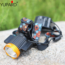 Strong light long-range USB charging T6 zoom head-mounted headlight waterproof COB fishing outdoor camping miners lamp AA
