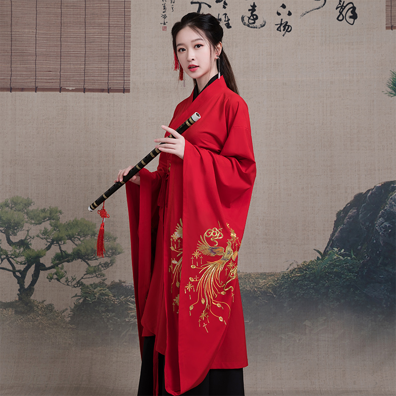 Ancient Dress Female Hanfu China's Wind Wide Sleeve Streaming Fairy skirt Fluey Ultra Fairy Gift Instrument Bon Classical Dance Performance Costume