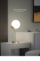 ins Nordic modern minimalist bedroom bedside headlights living room Book room desk decoration LED touch dimming glass table lamp