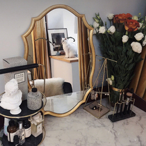 European light luxury with LED lamp vanity mirror bedroom mirror countertop vanity mirror wall bathroom mirror art decorative mirror