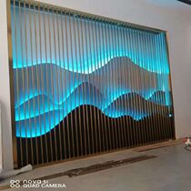 Specialized custom stainless steel screen hollow Living Room restaurant hotel rockery partition modern simple metal decorative wall