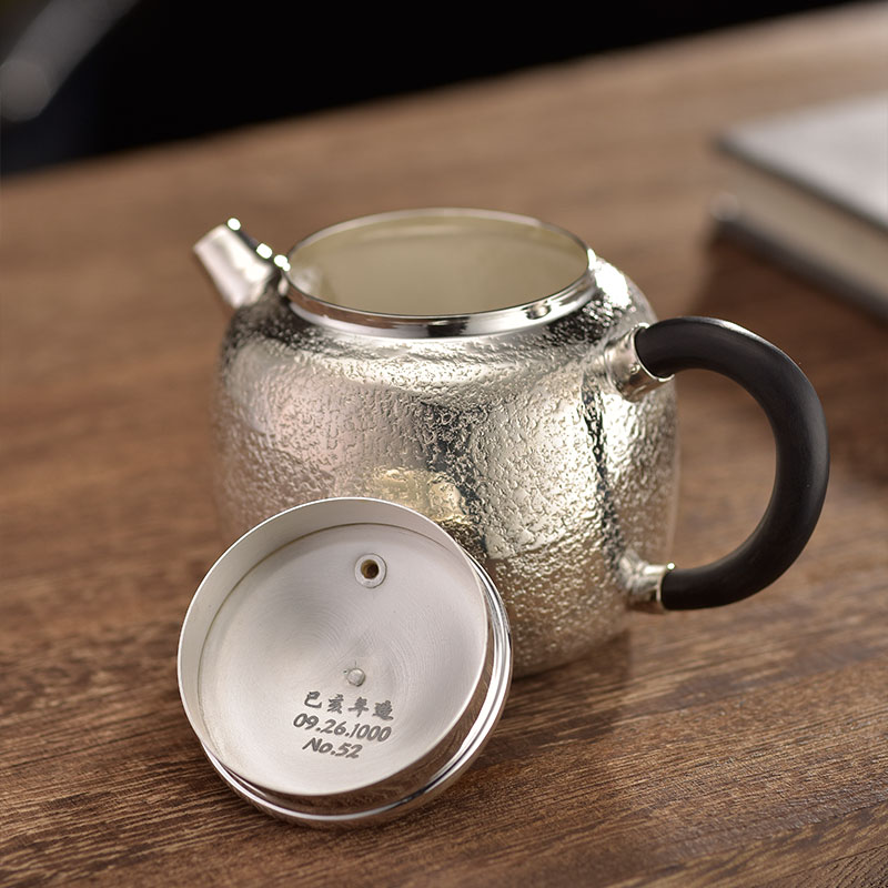 Morning high become saybot hemp 999 sterling silver sycee pot teapot pure manual hammer xi shi little teapot tea set the teapot