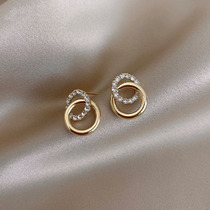 A D Hepburn circle ring buckle earrings female 2021 New Tide earrings exquisite temperament Net red ear jewelry