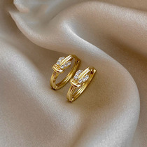 Super beautiful earrings recommended 2021 New Tide flash drill earrings simple personality temperament advanced ear jewelry women