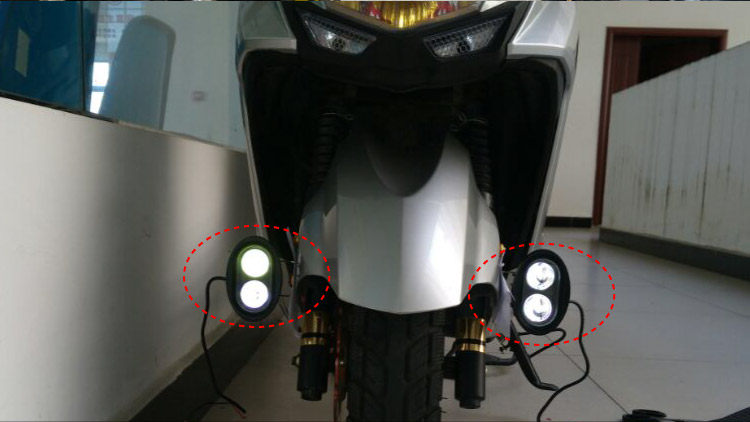 灯昕摩托车灯 电动车灯led超亮防水外置12v远光铺路射灯车前灯