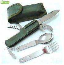 Portable Camping Cutlery Outdoor Supplies Multifunction Tool Knife Spoon Fork Cutlery Knife
