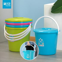 Tea Flower Bucket Plastic Bucket With Lid Small Barrel Household Hand Food Large Number Thickened Water Storage With Laundry Barrel Rubber Barrel