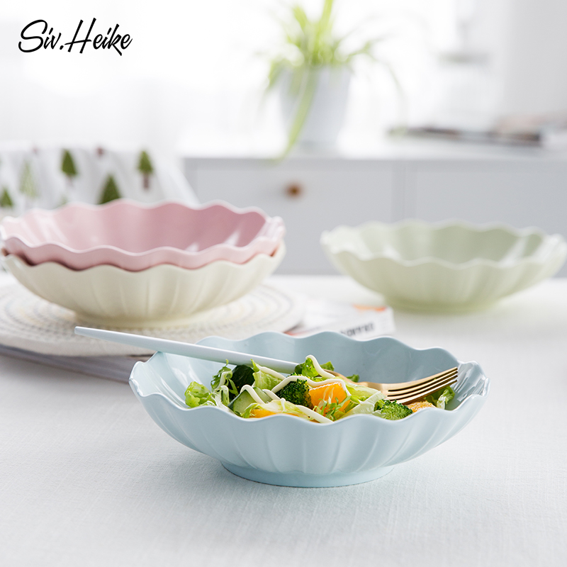 Household see colour and lovely picking European Japanese ceramic bowl dish soup plate job salad bowl such as soup dishes and utensils