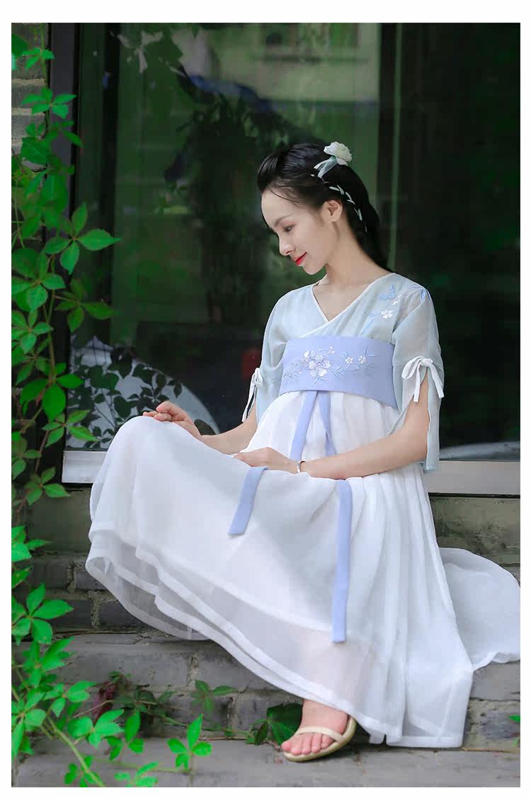 华小夏 婉樱 汉服女改良绣花百搭腰封连衣裙日常汉元素配饰春夏装