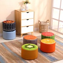 Short Stool Solid Wood Changing Shoes bench Living room Table Stool Creativity Footrest seat Pier Cloth Art sofa stool Stool Small Stool