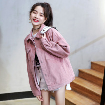 Corduroy coat womens short Korean version of loose student bf loose 2021 Spring and Autumn New retro striped coat tide