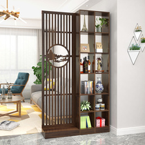 Grid Partition Screen Mesh Red Partition Curtain Office Living Room New Chinese Solid Wood Background Wall in the family Xuanguan Decoration