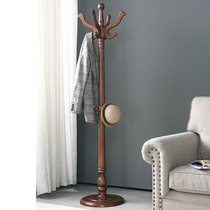  Solid wood simple coat rack hanger floor-to-ceiling bedroom Nordic simple household single-pole hanger modern hanger