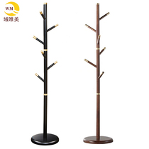 Full solid wood coat rack Simple modern new Chinese style living room bedroom hanger floor-to-ceiling coat rack Light luxury simple