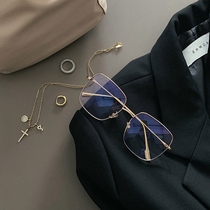 Net red Sydney with gold-edged box anti-blue glasses female frame ins glasses frame with degree of near-sight glass tide