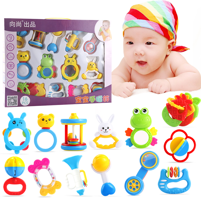 婴儿摇铃玩具0-3-6-12个月宝宝手摇铃手抓牙胶新生幼儿玩具0-1岁产品展示图3
