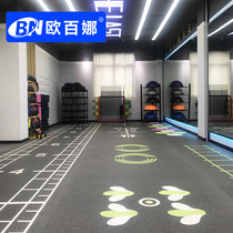 Orbaina gym ground glue multifunctional training area sports floor mat 360 custom pattern private education pvc floor mat