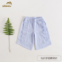 Ai Ke Hui girls shorts summer casual cotton childrens sports shorts womens baby wide leg pants wear thin