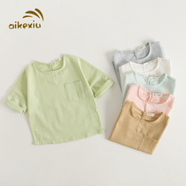 Summer girls half-sleeve children short-sleeved T-shirts baby tops boys T-shirts cotton T-shirts baby 0-3-6 years old