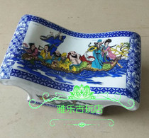 Retro Chinese ancient play miscellaneous porcelain imitation ancient porcelain head pillows Eight Immortals oversea charts Porcelain Pillow Pendulum Pieces Summer Must-have