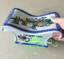 Jingdezhen ceramic pillow imitation ancient green flower pink porcelain ancient playing technique cool and clear fire and calming to prevent lumbar spine