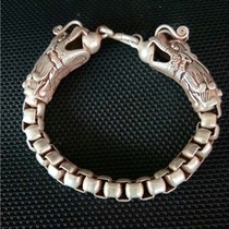 Ancient Play Miscellaneous Antique Collection White Bronze Imitation Hidden Silver Minorities Make Old Mens Bracelet Handstring Delicate Crafts