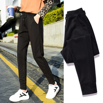 Sports pants in autumn and winter with velvet and leisure tall loose Korean versions of guard pants and long radish pants and pants