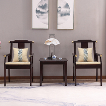 Chair Solid Wood Home Leaning Back Chair New Chinese Style Casual Antique Tea Chair Master Chair Balcony Table and chairs Three sets