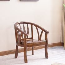 Solid Wood Circle Chair Leaning Back Chair Modern Chinese Style Single Chair Bedroom Balcony Chair Hotel Guesthouse Siege Chair Old Man Sofa Chair