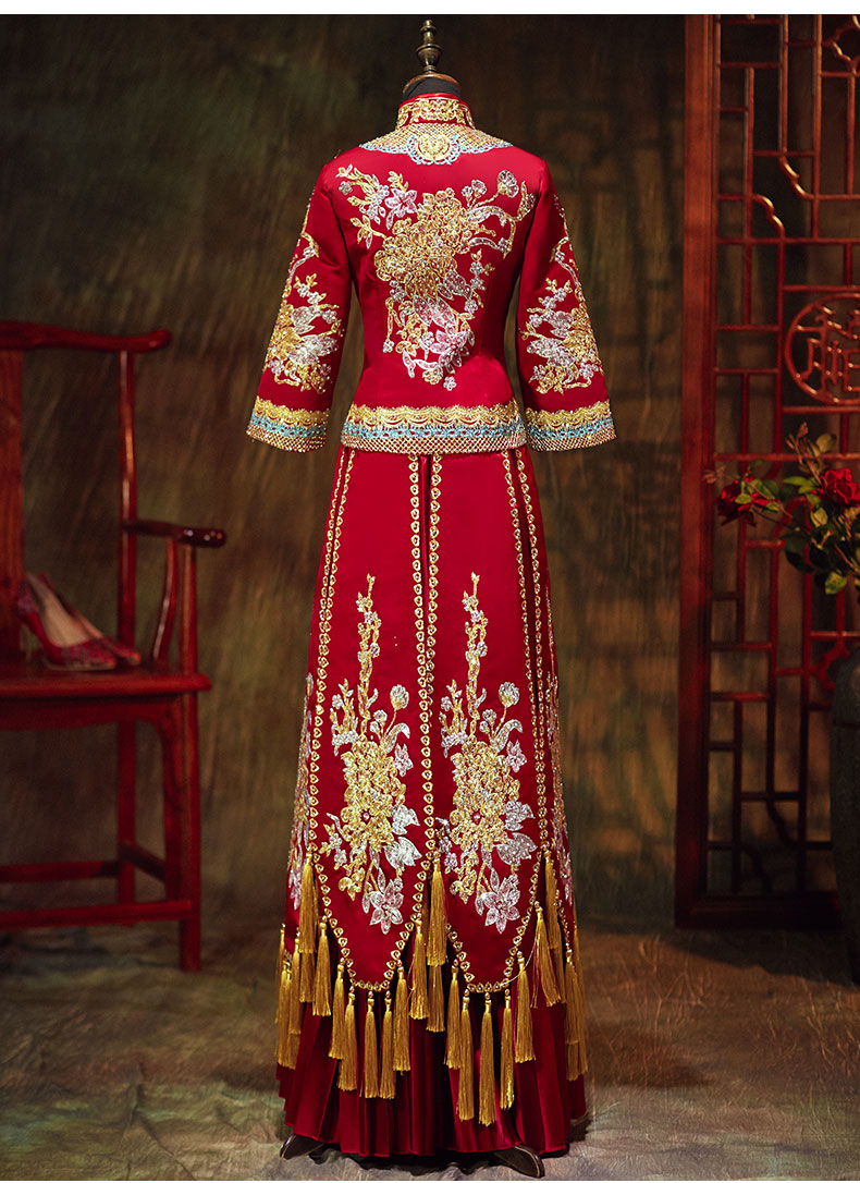 秀禾服新娘结婚敬酒服龙凤褂2019新款中式婚服古代婚纱礼服中国风