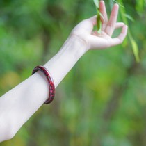 (Part of the spot) Inlaid Ober lacquer bracelet original design handmade red silver
