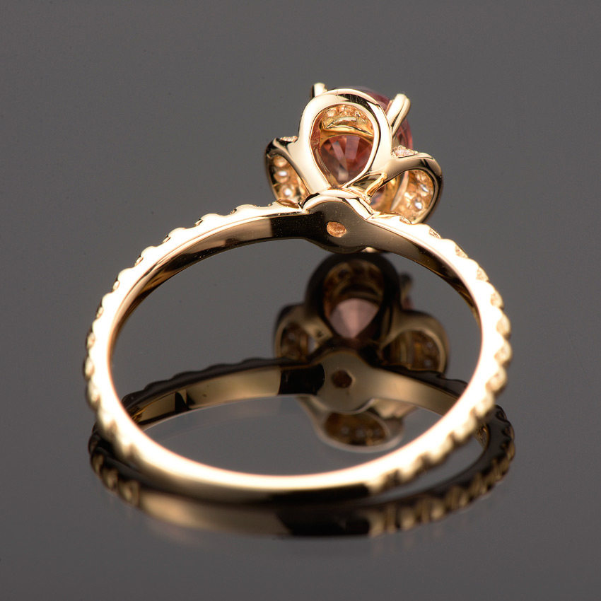 10ct黄色蓝宝石18k金镶钻戒指2.46g 7201