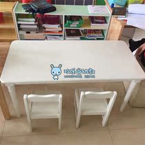 New high-end series White noble childrens rectangular table Paint painting table Kindergarten early education garden learning table and chair