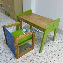 Kindergarten solid wood writing table color desk children early education home learning desks and chairs wooden tables and chairs free combination