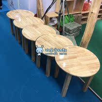 Kindergarten table and chair set Camphor pine table Childrens early education center Solid wood writing table Wooden modeling table