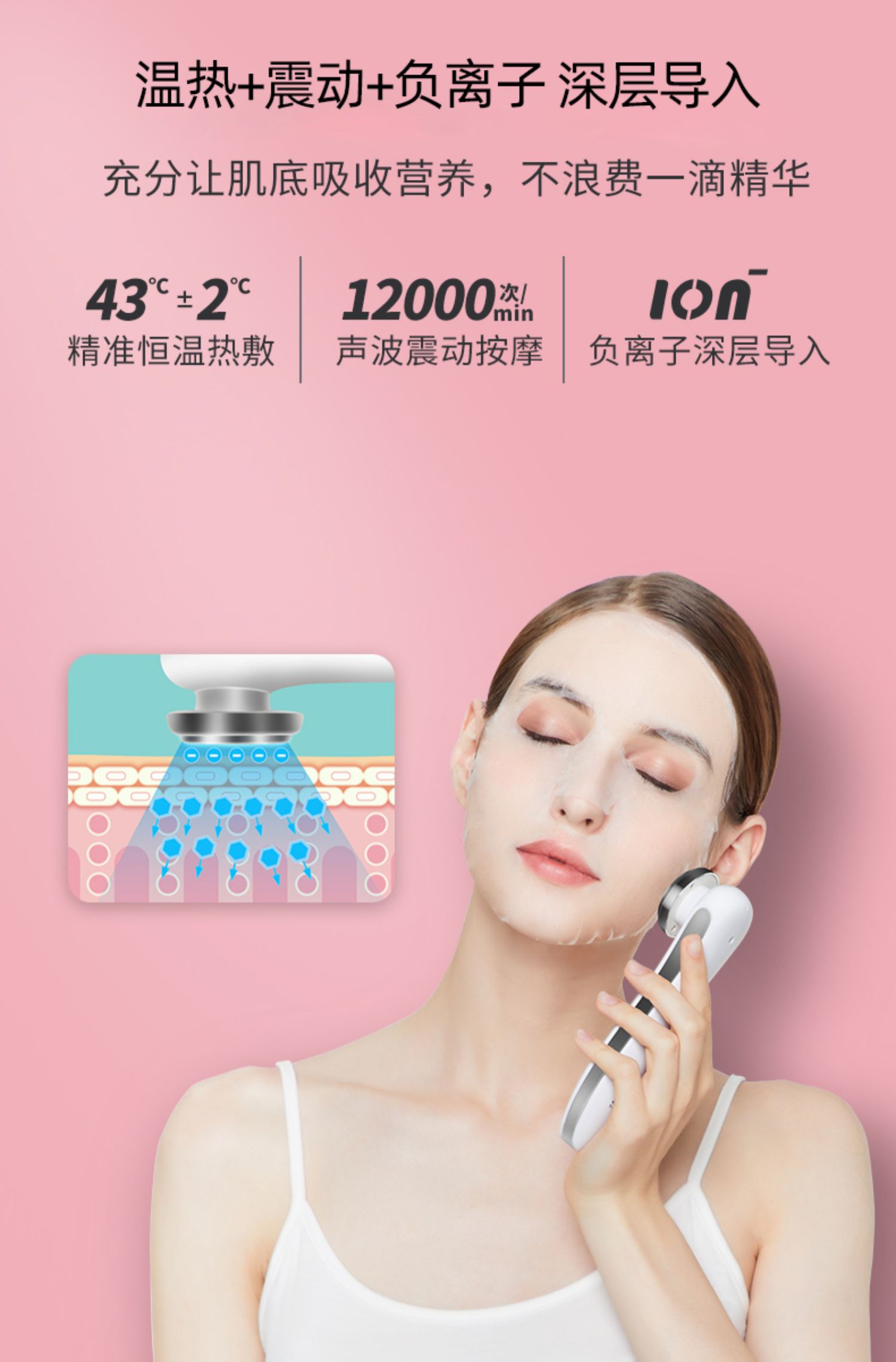 goodsky美容仪脸部神导入仪家用提拉紧致毛孔清洁导出面部按摩仪