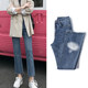 Boot-cut jeans female thin section 2019 spring and summer high waist Korean net red retro ultra-thin micro speaker straight pantyhose Boot-cut jeans female thin section 2019 spring and summer high waist Korean net red retro ultra-thin micro speaker straight pantyhose