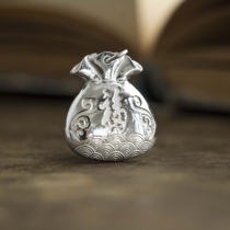 National Non-Heritage Treasures Huatang Silver Sculpture Private Custom-Hongfu World Fu Bag Pendant