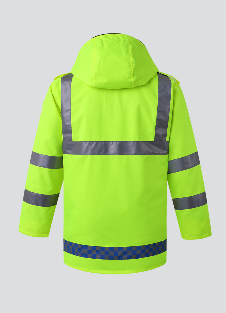 反光棉衣男冬季加厚交通安全棉服荧光外套高速公路防寒服大衣