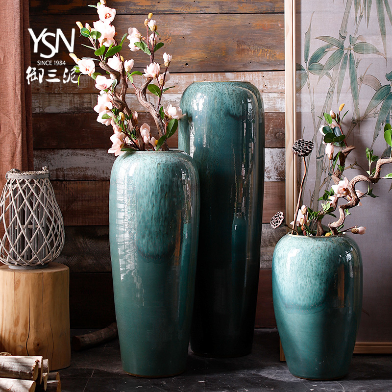 Pottery decorative furnishing articles the I and contracted Norway forest north dry flower ceramic vases, sitting room ground flowerpot flower arrangement