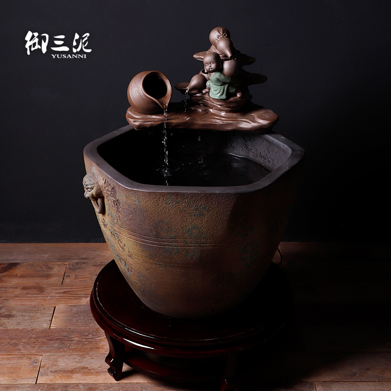 Courtyard tank little monks feng shui cornucopia pool of jingdezhen ceramic goldfish bowl zen water furnishing articles fortune