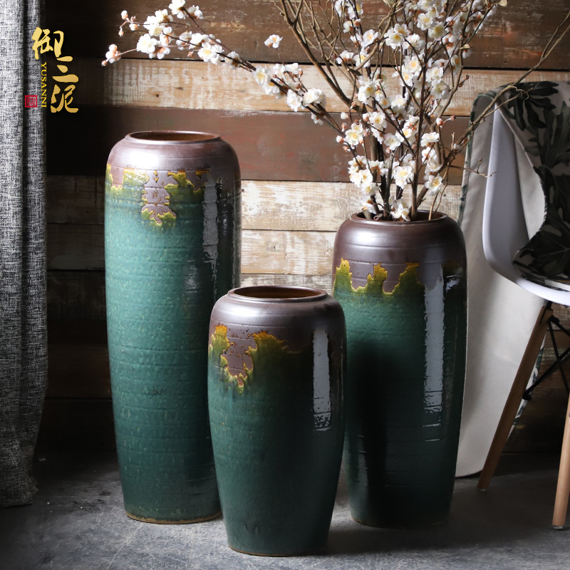 Ceramic vases, flower arrangement sitting room place I and contracted retro dry flower of large European jingdezhen porcelain flowerpot