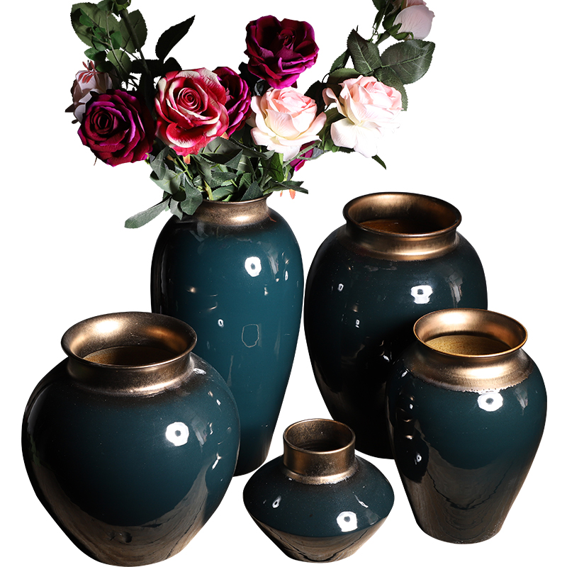 Ceramic vase artical sitting room flower arranging furnishing articles American I and contracted hydroponic dried flowers, creative household decoration