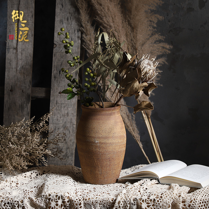 Jingdezhen checking ceramic coarse TaoHua machine dry flower arranging flowers furnishing articles zen tea room vases, ceramic flower pot POTS