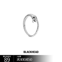 BLACKHEAD black head original ring tide personality small black snake Czech rhinestone serpent cold wind couple