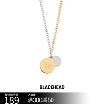 BLACKHEAD Black Head Designer Tide Brand Personality Gold and Silver Double Color Brand Pendant Titanium Steel Necklace Couple Tide