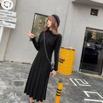 FENING MAJE 2020 Autumn Winter Korean solid color wild long sweater skirt bottoming knitted dress female
