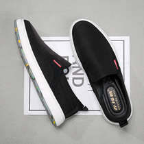 Mens shoes autumn old Beijing canvas shoes mens Korean casual shoes a pedal lazy shoes light Bean shoes tide