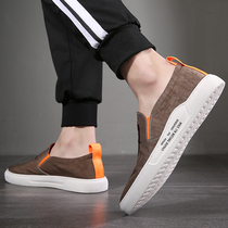 Autumn mens shoes breathable one pedal lazy board shoes mens canvas shoes Korean version of Joker sports and leisure shoes