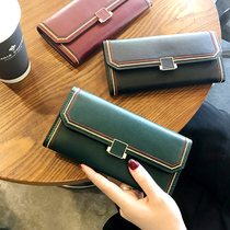 Leather wallet womens long niche design net red leather wallet clutch bag 2021 high-end temperament Japan and South Korea creative light luxury